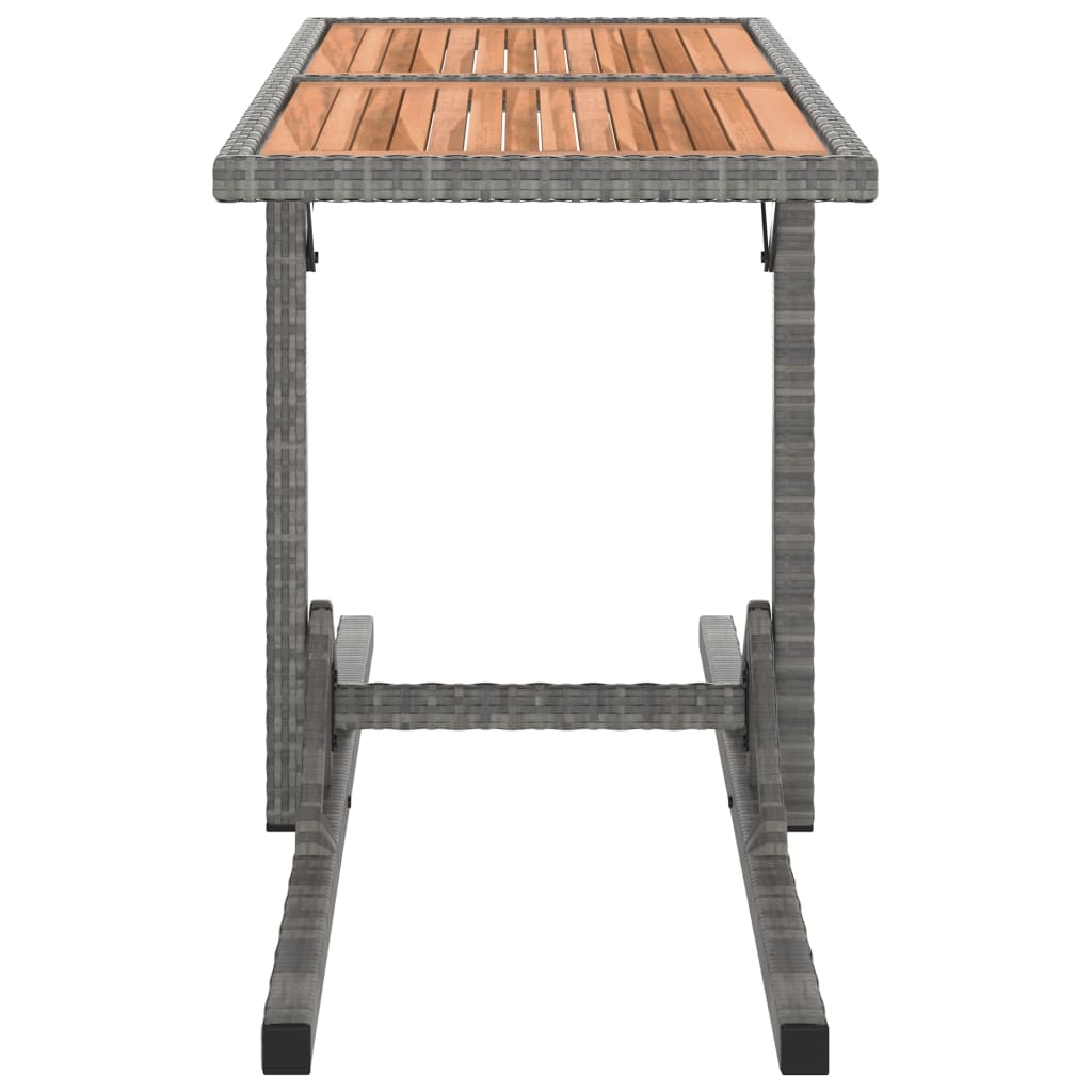 3 Piece Garden Dining Set Solid Acacia Wood & Poly Rattan Anthracite