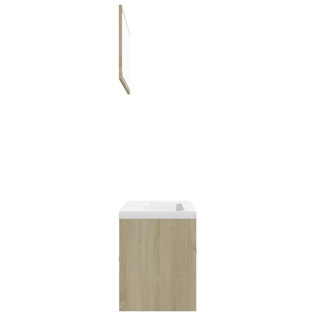 Bathroom Furniture Set Sonoma Oak Engineered Wood