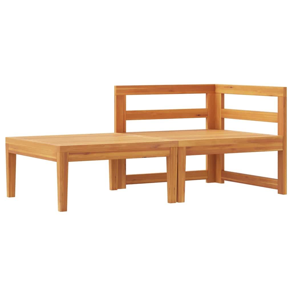 2 Piece Garden Lounge Set with Dark Grey Cushions Acacia Wood