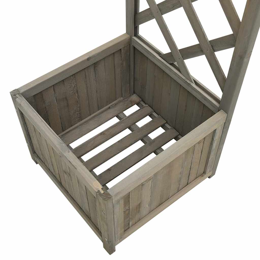 Garden Pergola with Planter Grey Solid Firwood