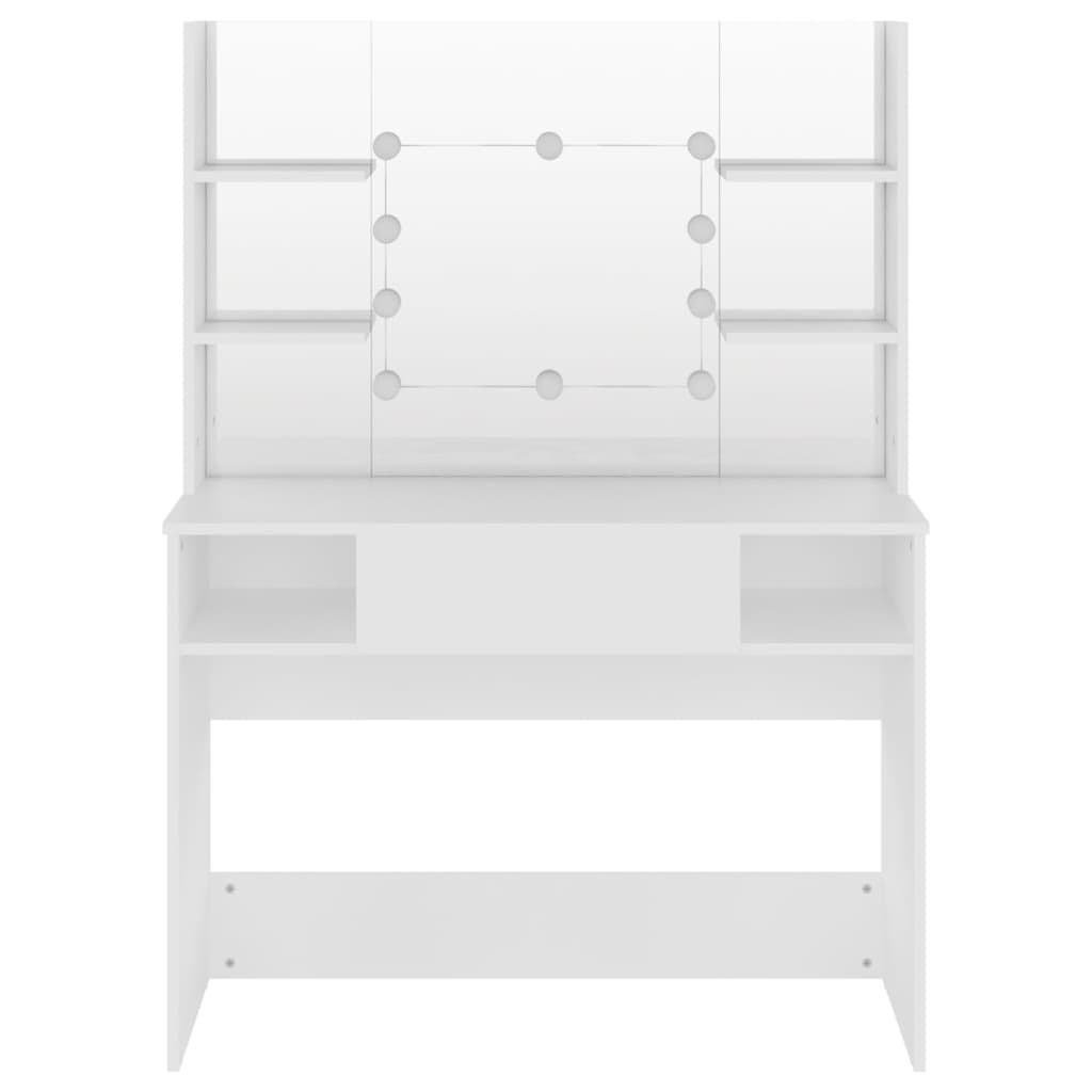 Makeup Table with LED Lights 100x40x135 cm MDF White