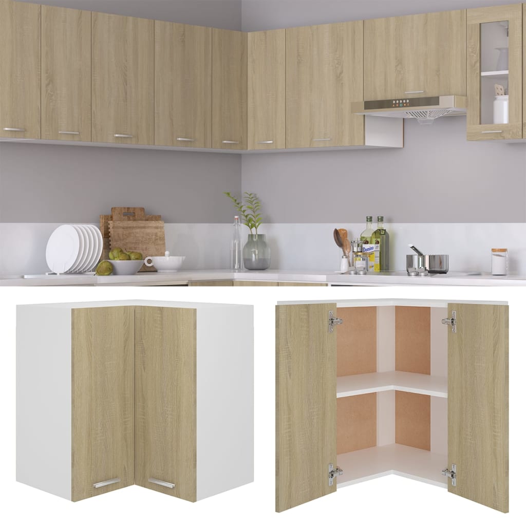 Hanging Corner Cabinet Lyon Sonoma Oak 57x57x60 cm Engineered Wood
