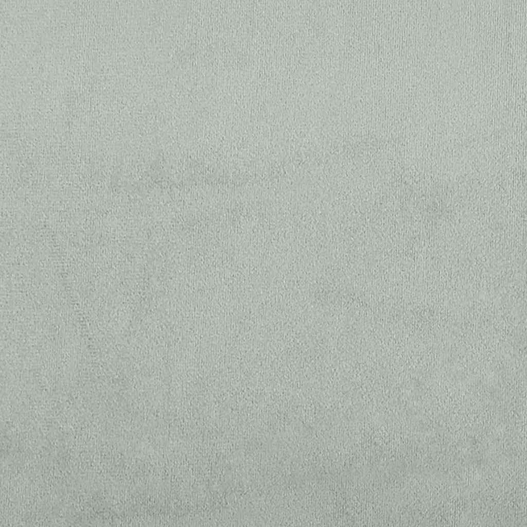 Relaxing Chair with a Stool Light Grey Velvet