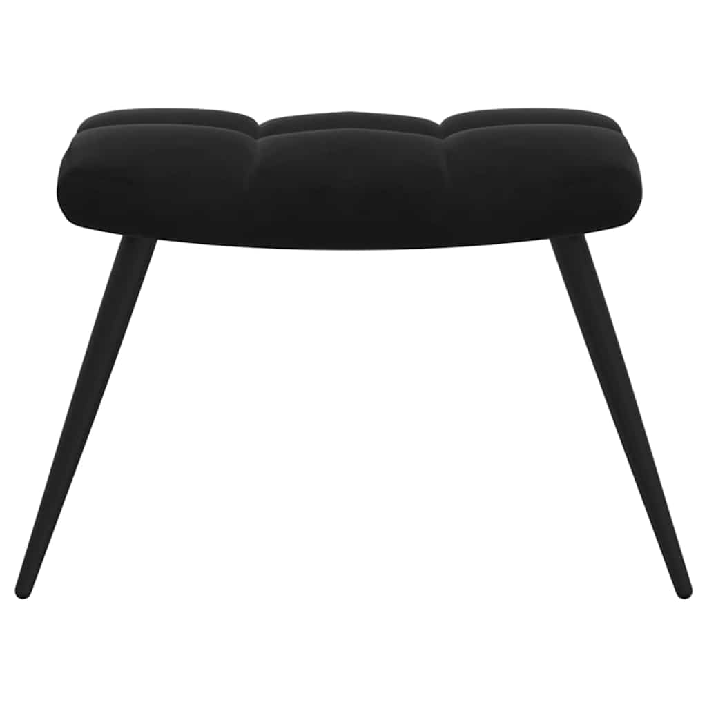 Relaxing Chair with a Stool Black Velvet