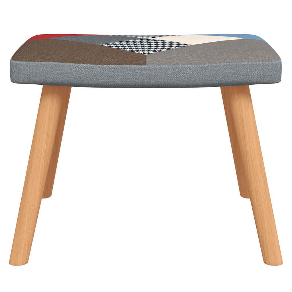 Relaxing Chair with a Stool Patchwork Fabric