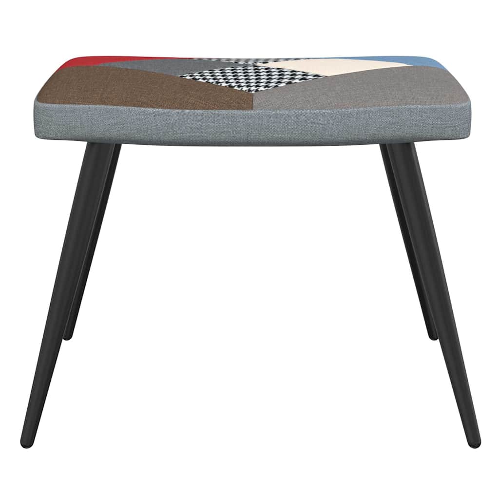 Relaxing Chair with a Stool Patchwork Fabric