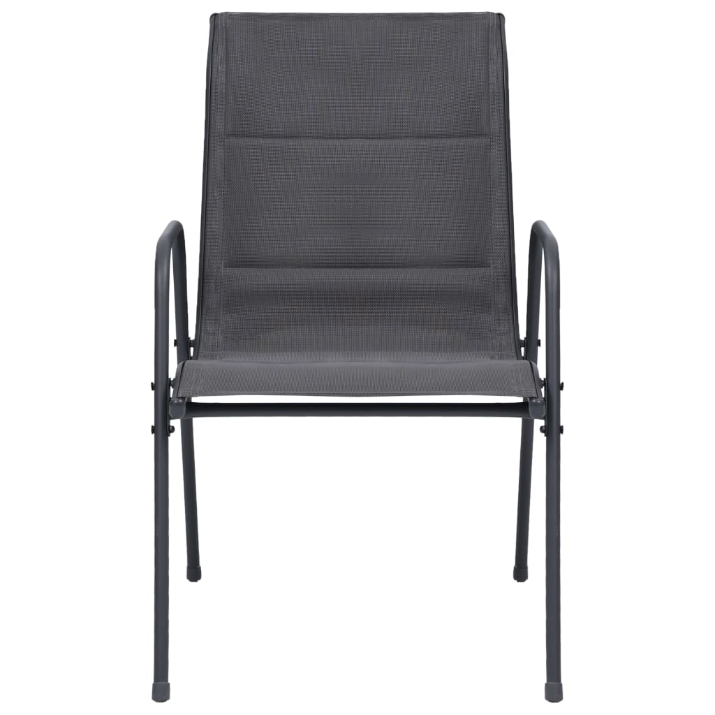 7 Piece Outdoor Dining Set Steel Anthracite