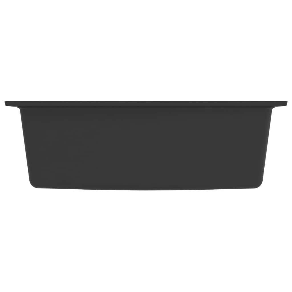 Kitchen Sink with Overflow Hole Black Granite