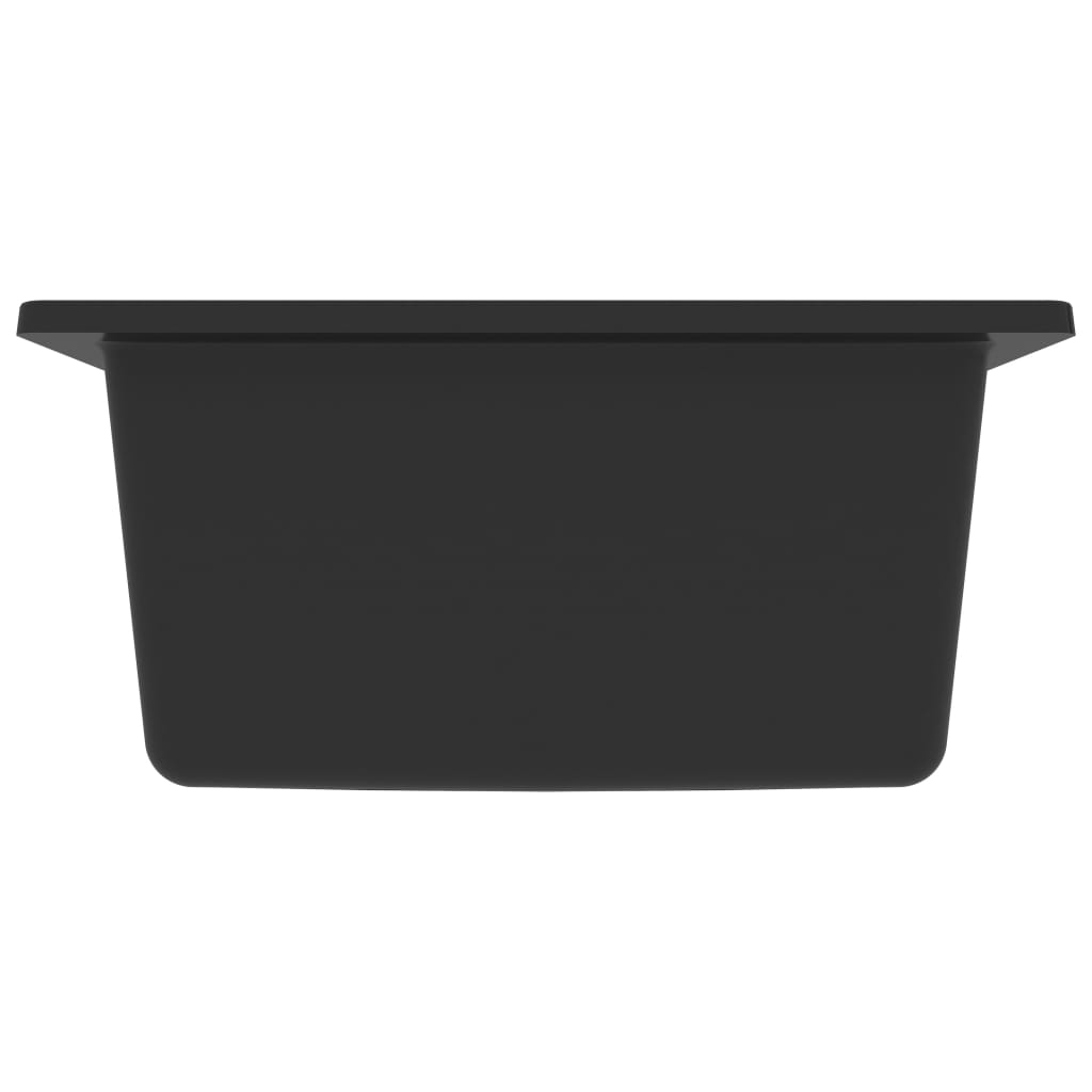 Kitchen Sink with Overflow Hole Black Granite