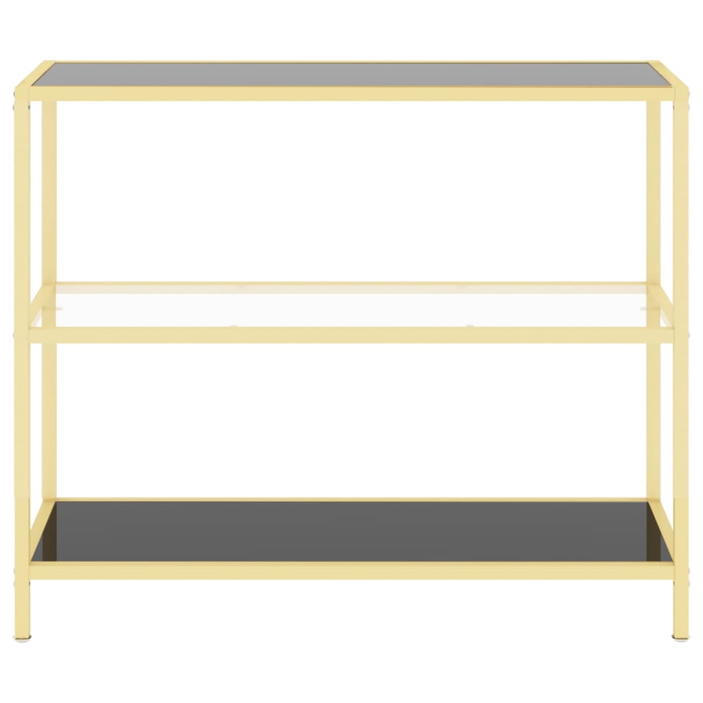 Shelf Black and Transparent 100x36x90 cm Tempered Glass