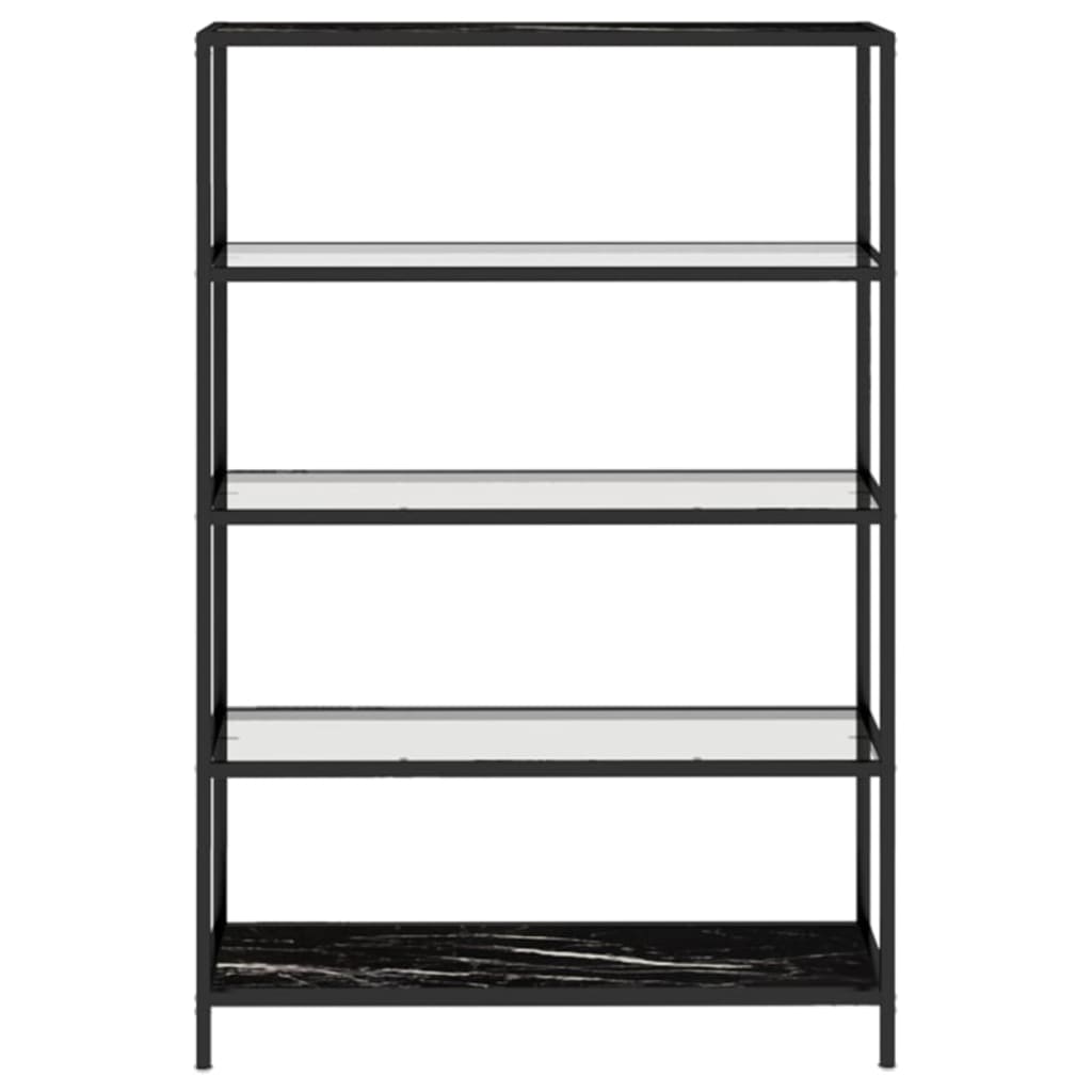 Shelf Black Marble and Transparent 100x36x168 cm Tempered Glass
