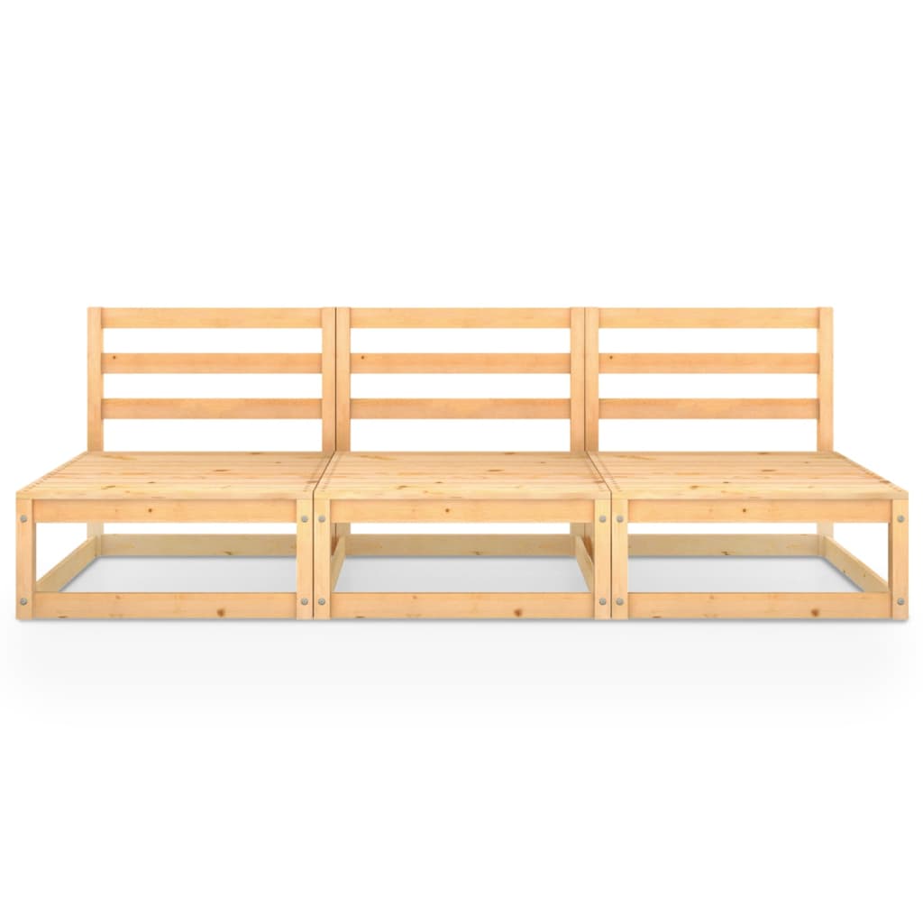 Garden 3-Seater Sofa Solid Wood Pine