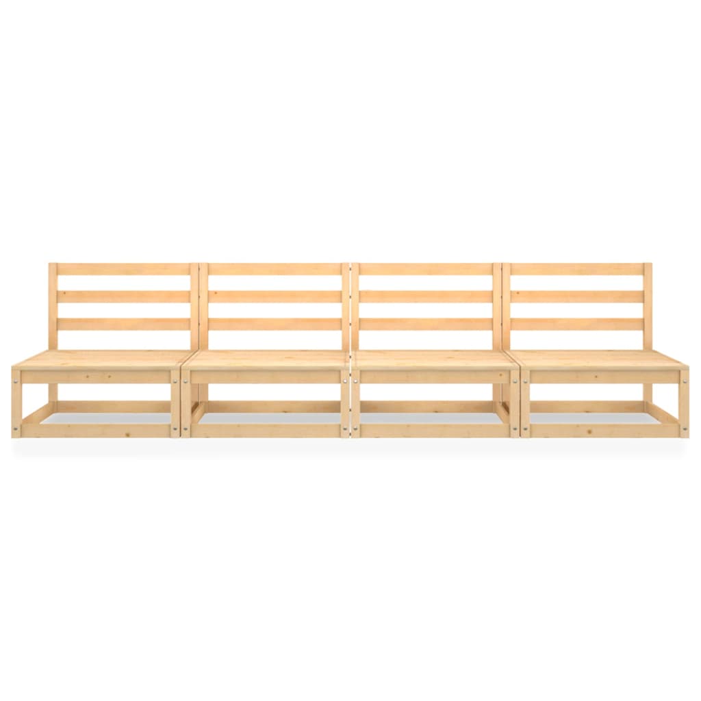 Garden 4-Seater Sofa Solid Pinewood