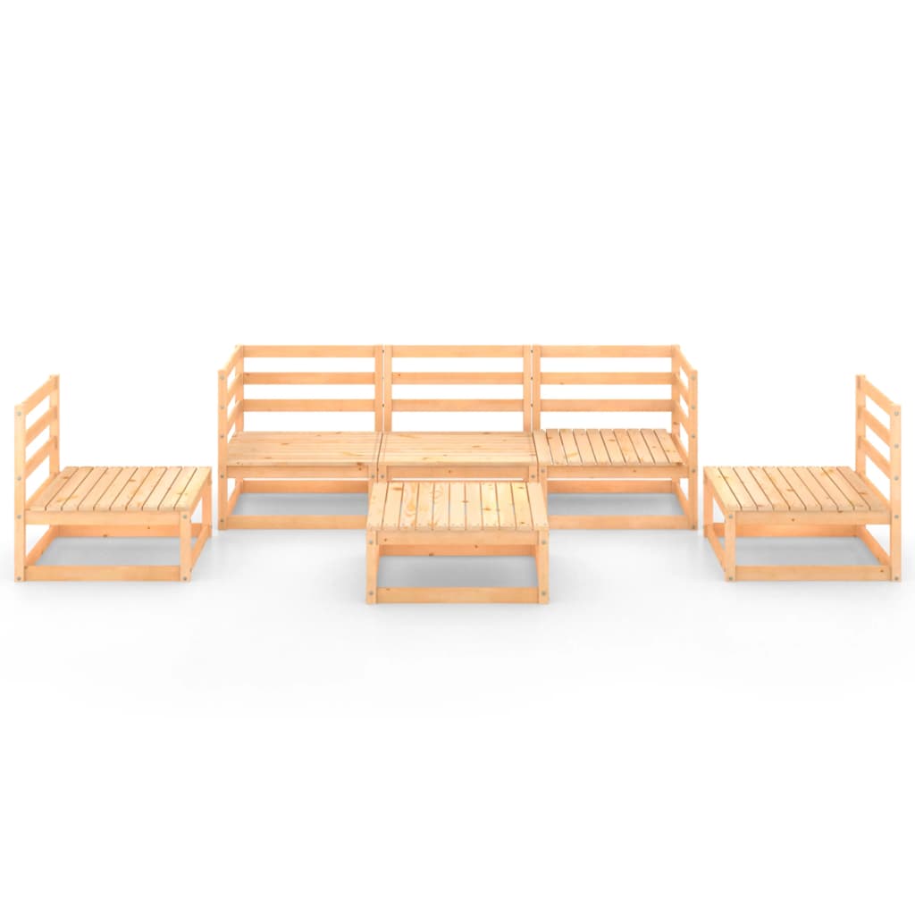 6 Piece Garden Lounge Set Solid Pinewood