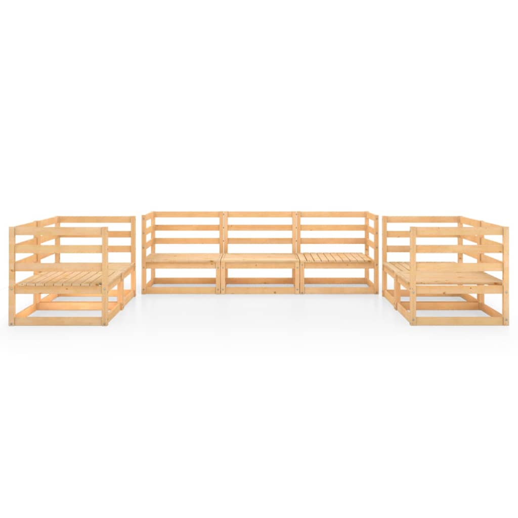 7 Piece Garden Lounge Set Solid Pinewood