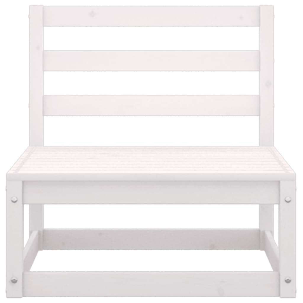 3 Piece Garden Lounge Set White Solid Wood Pine