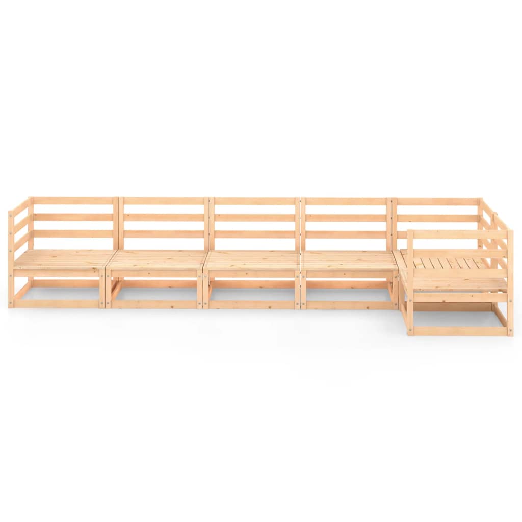 6 Piece Garden Lounge Set Solid Pinewood