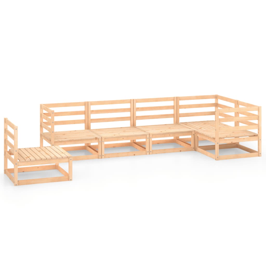 6 Piece Garden Lounge Set Solid Pinewood
