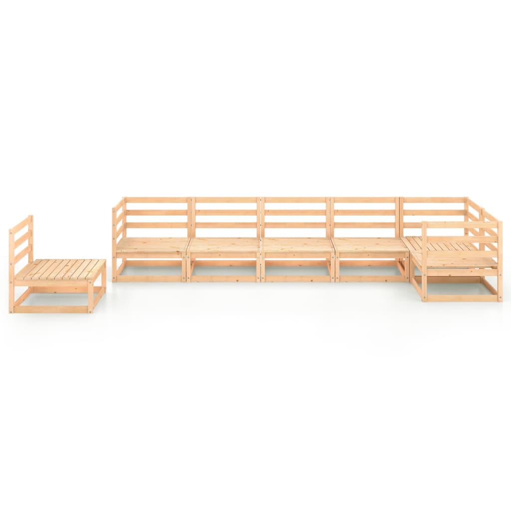 7 Piece Garden Lounge Set Solid Pinewood