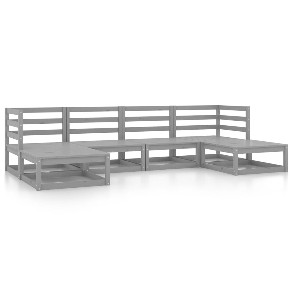 6 Piece Garden Lounge Set Solid Pinewood