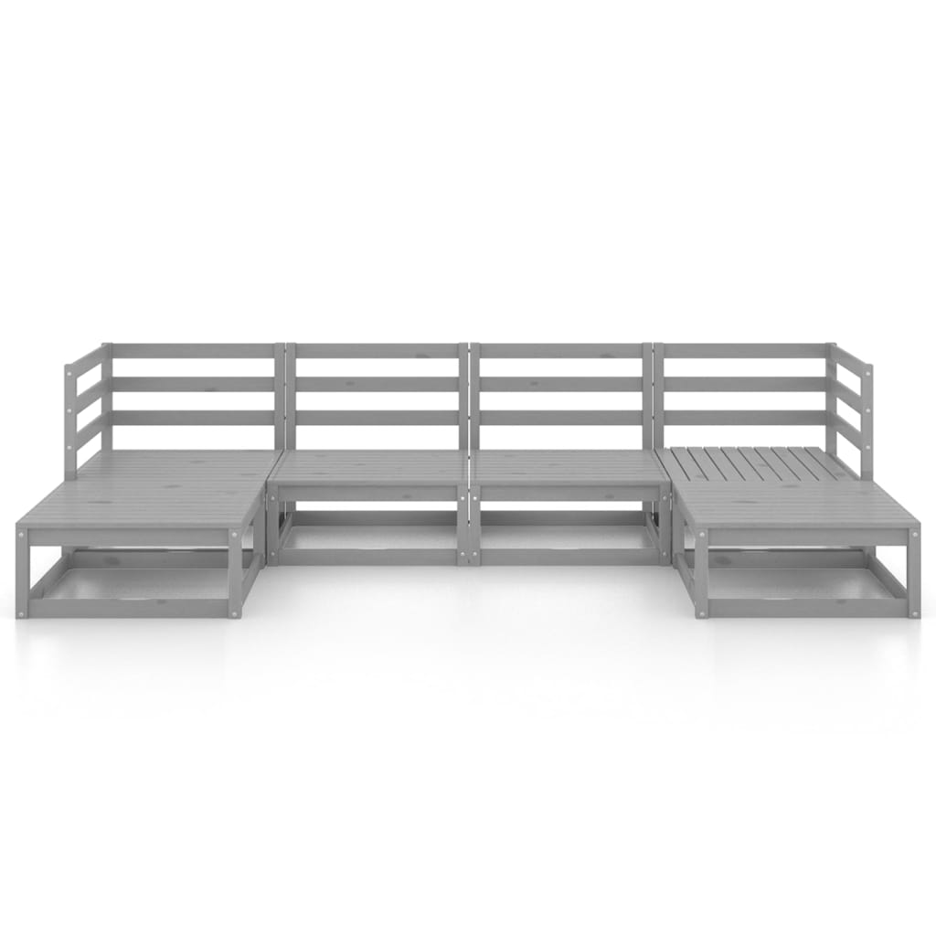 6 Piece Garden Lounge Set Solid Pinewood