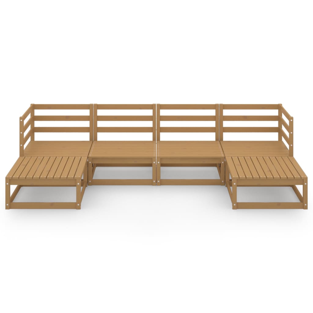 6 Piece Garden Lounge Set Solid Pinewood