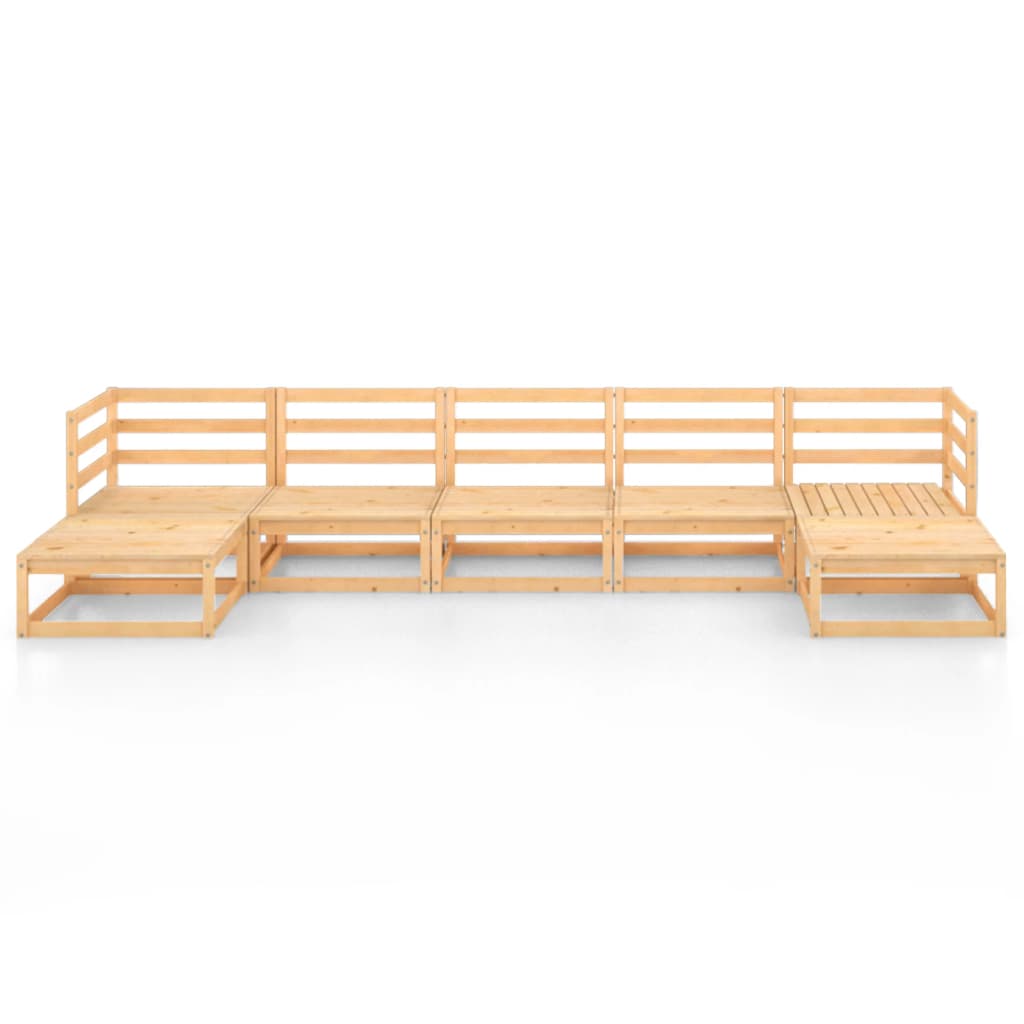 7 Piece Garden Lounge Set Solid Pinewood
