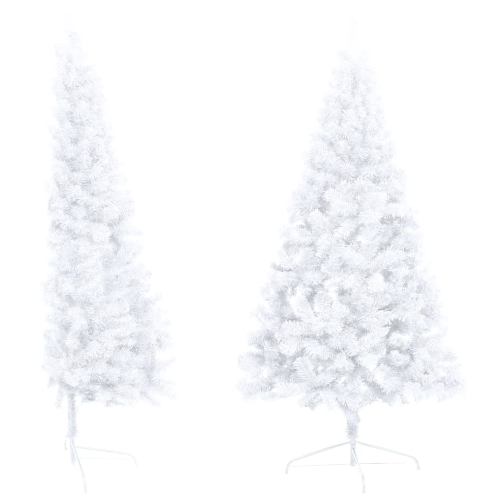 Artificial Half Pre-lit Christmas Tree with Stand White 180 cm PVC