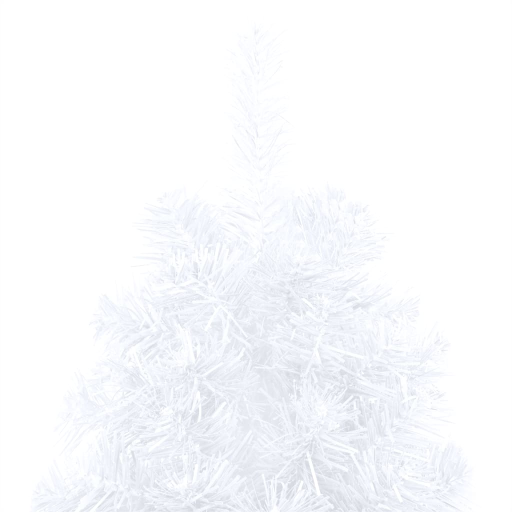 Artificial Half Pre-lit Christmas Tree with Stand White 210 cm PVC