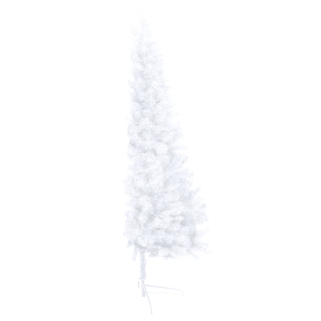 Artificial Half Pre-lit Christmas Tree with Stand White 240 cm PVC