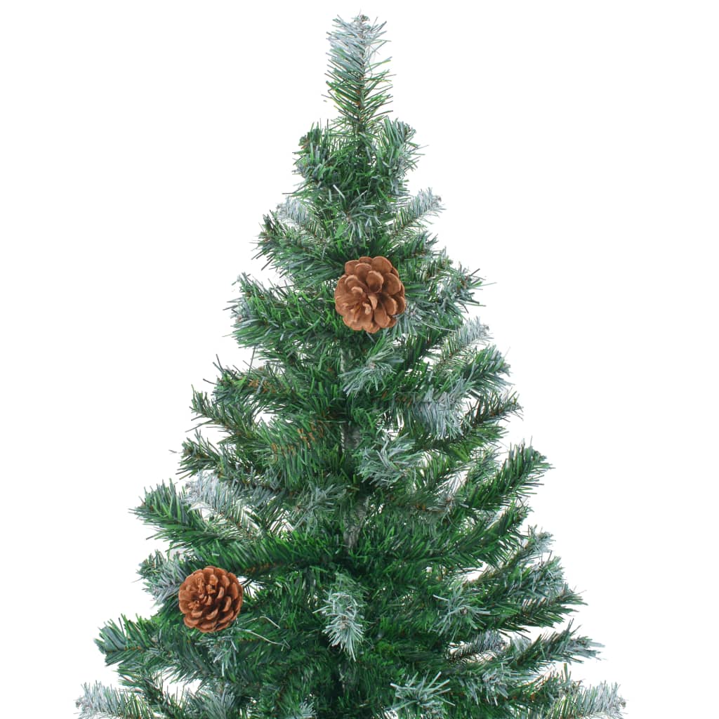 Artificial Pre-lit Christmas Tree with Pine Cones 180 cm
