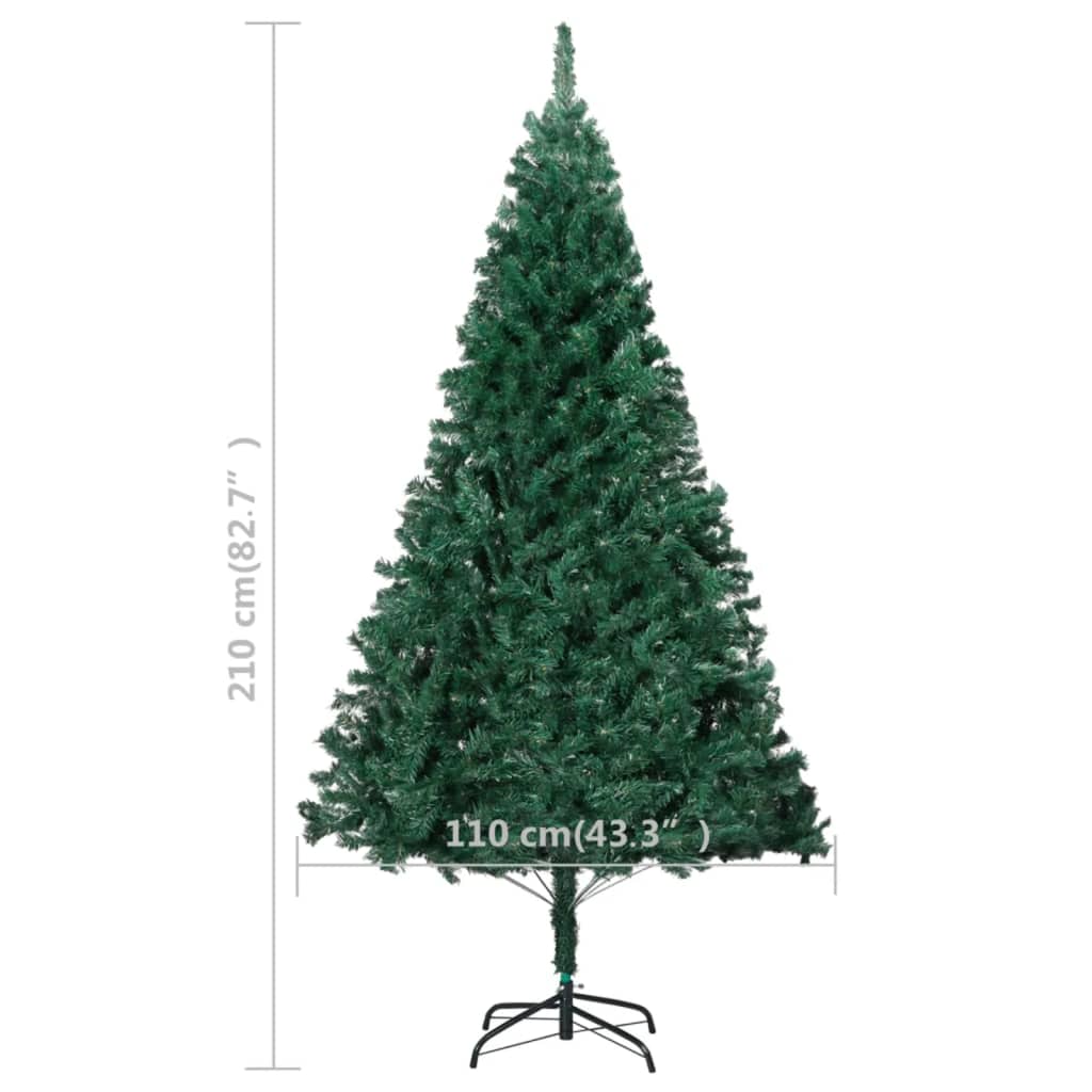 Artificial Pre-lit Christmas Tree with Thick Branches Green 210 cm