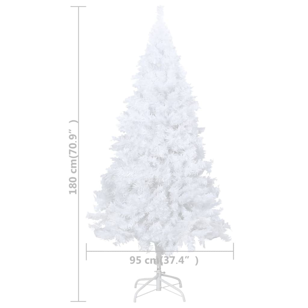 Artificial Pre-lit Christmas Tree with Thick Branches White 180 cm