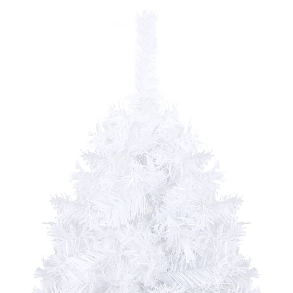 Artificial Pre-lit Christmas Tree with Thick Branches White 210 cm