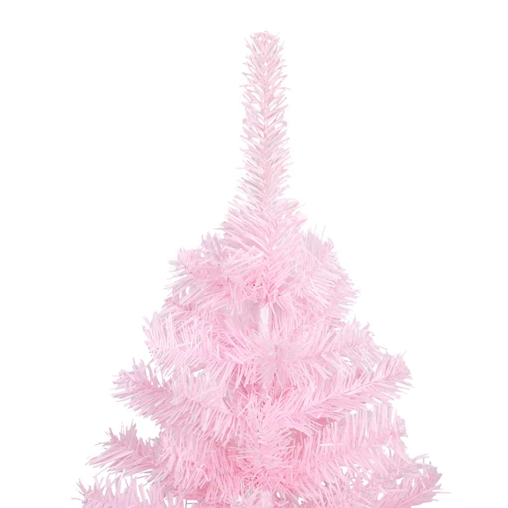 Artificial Pre-lit Christmas Tree with Ball Set Pink 210 cm PVC