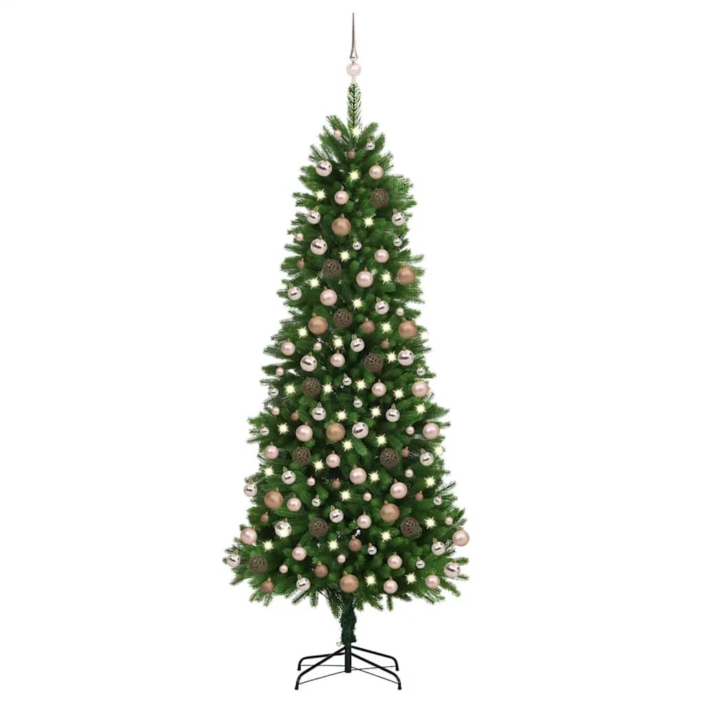Artificial Pre-lit Christmas Tree with Ball Set 240 cm Green