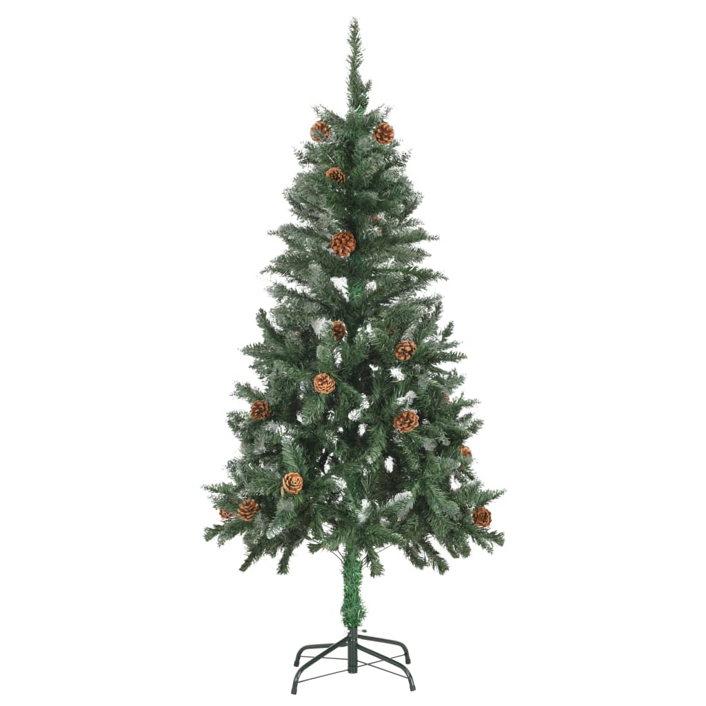 Artificial Pre-lit Christmas Tree with Pine Cones 150 cm