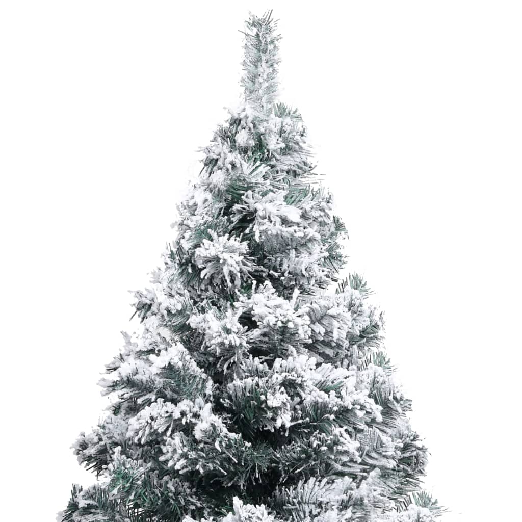 Artificial Pre-lit Christmas Tree with Flocked Snow Green 120 cm