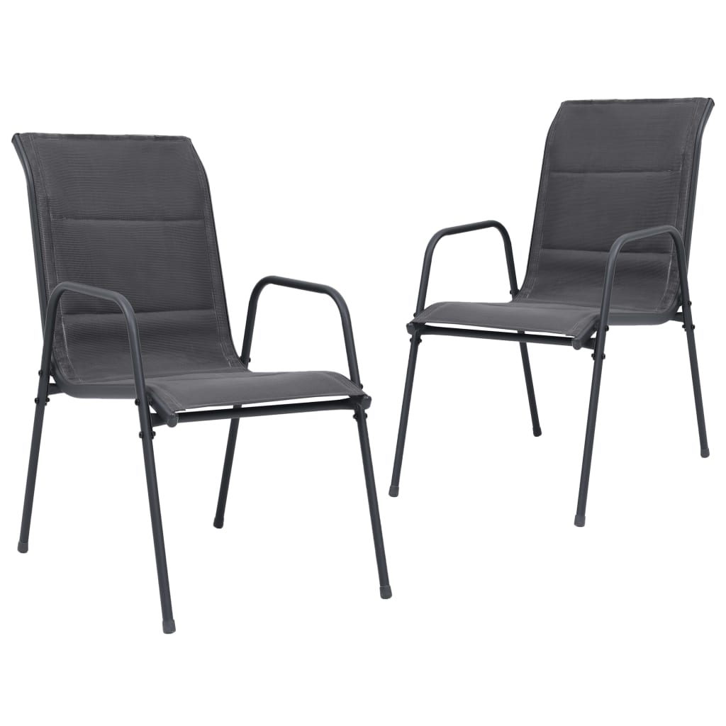 3 Piece Outdoor Dining Set Steel Anthracite