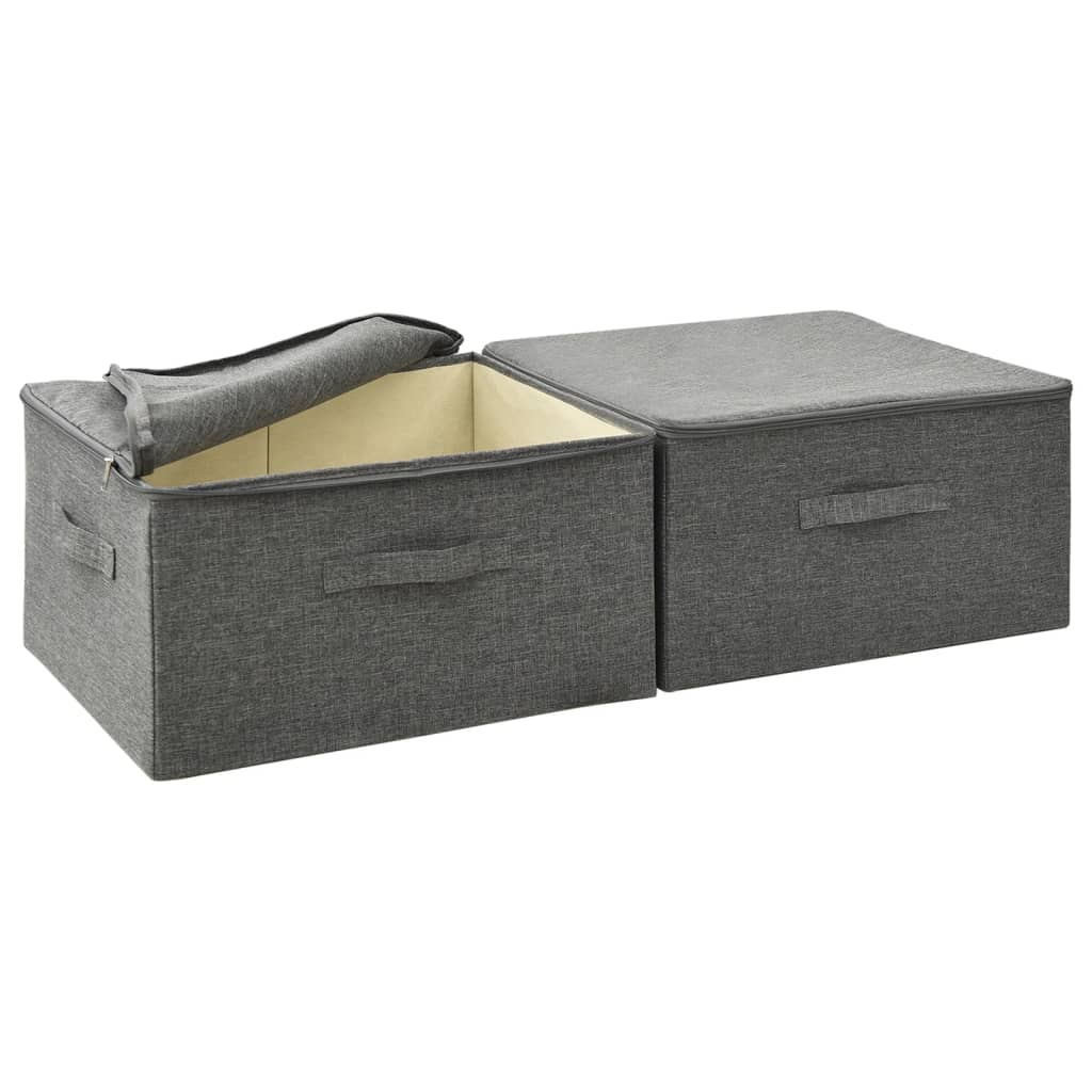 Storage Boxes 2 pcs Fabric 43x34x23 cm Anthracite