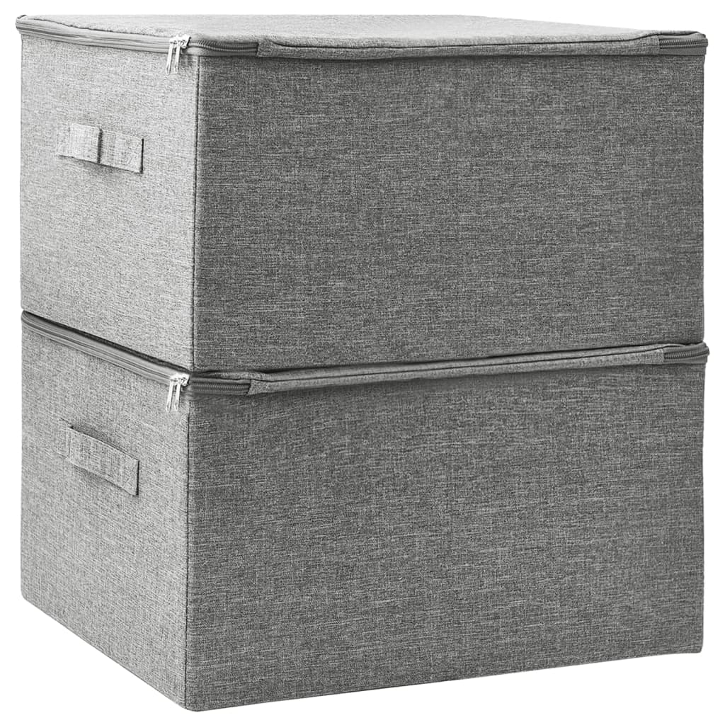 Storage Boxes 2 pcs Fabric 43x34x23 cm Grey