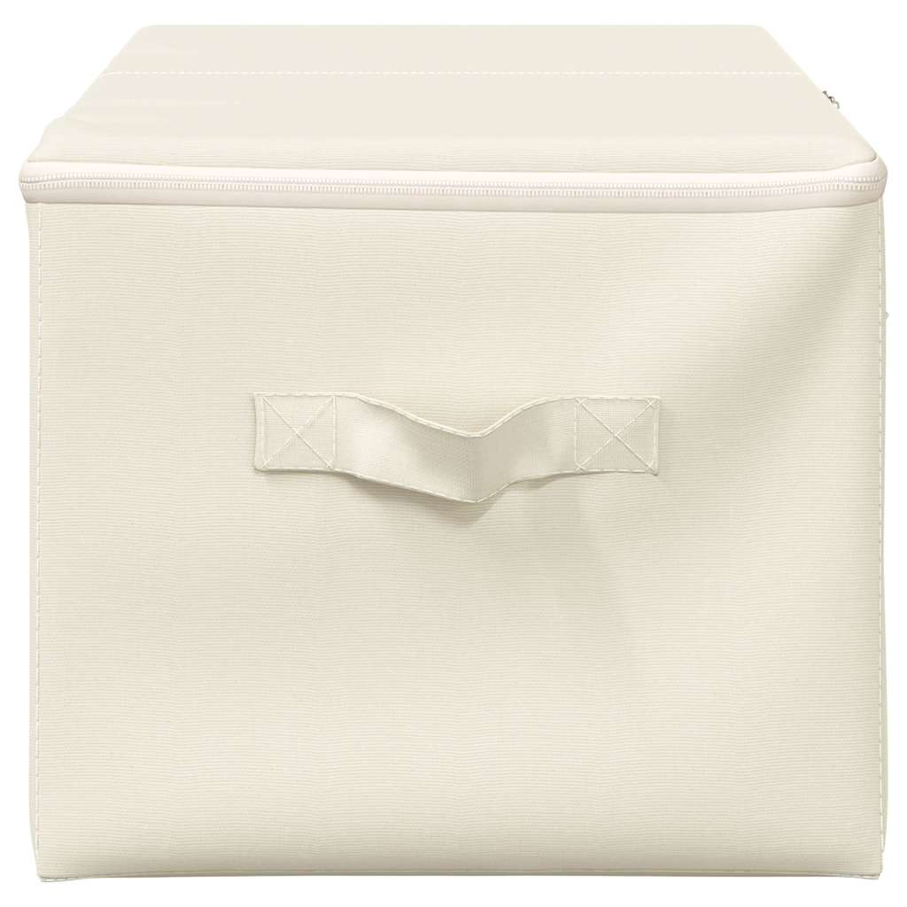 Storage Boxes 2 pcs Fabric 43x34x23 cm Cream