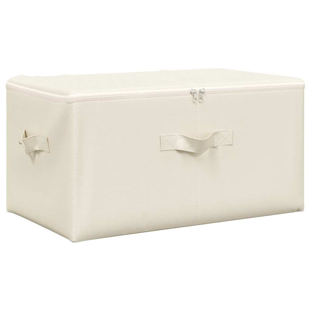 Storage Boxes 2 pcs Fabric 43x34x23 cm Cream