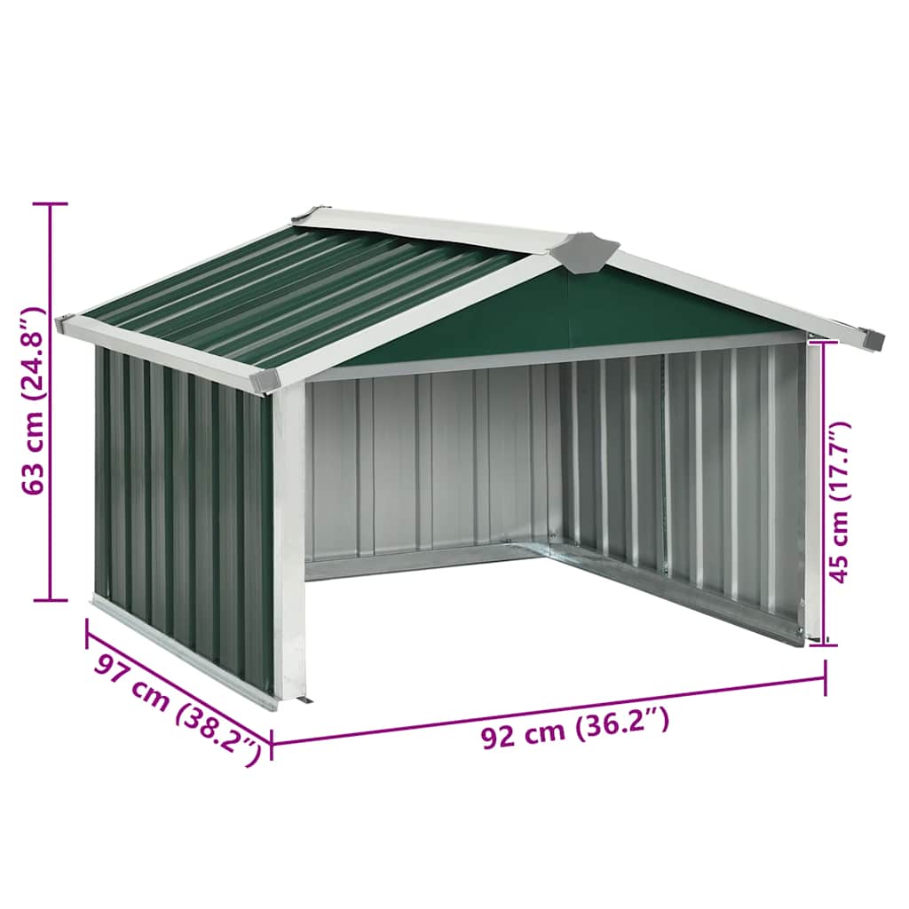 Garden Robot Lawnmower Shed 92x97x63 cm Galvanised Steel Green
