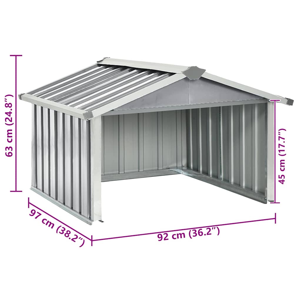 Garden Robot Lawnmower Shed 92x97x63 cm Galvanised Steel Grey