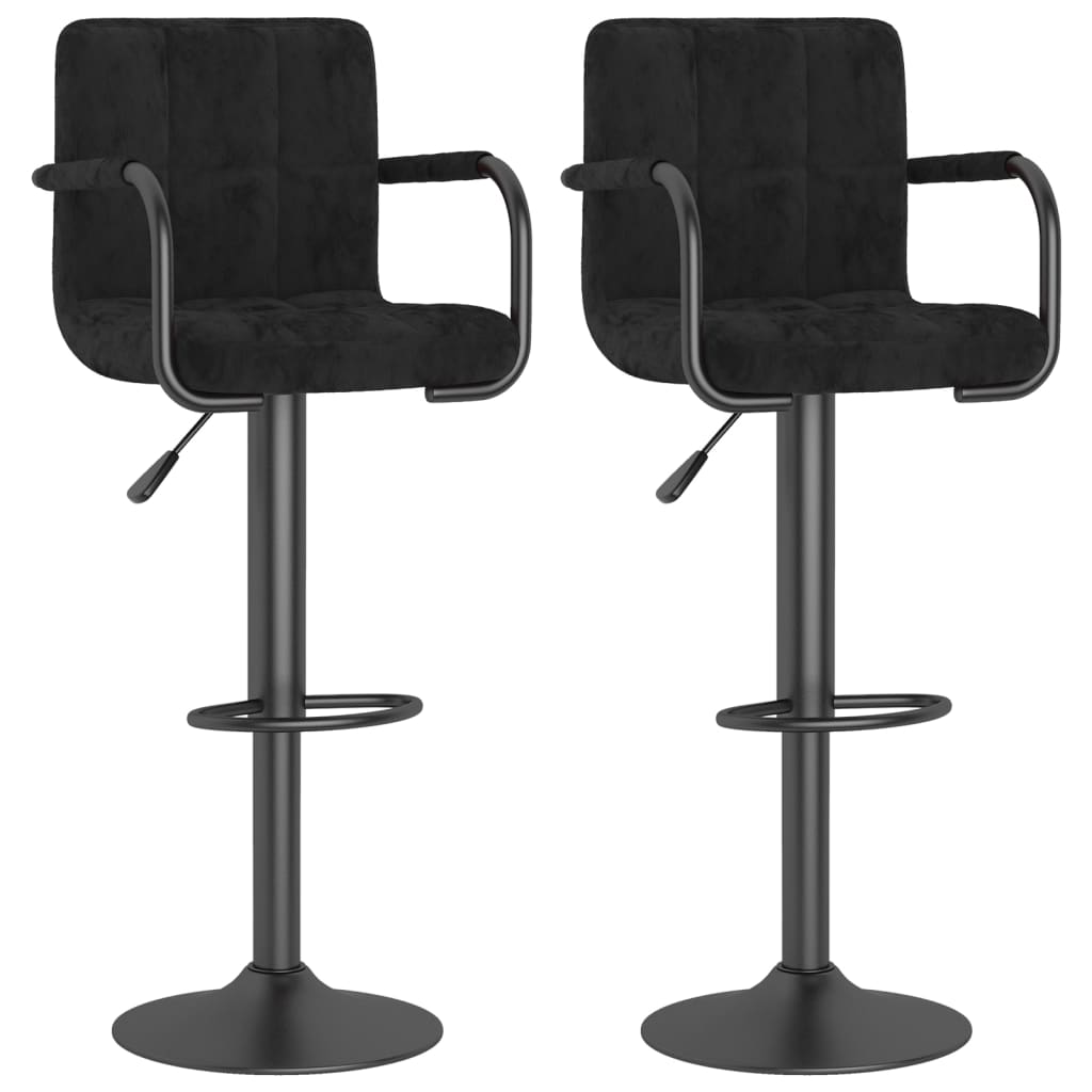 Bar Stools 2 pcs Black Velvet