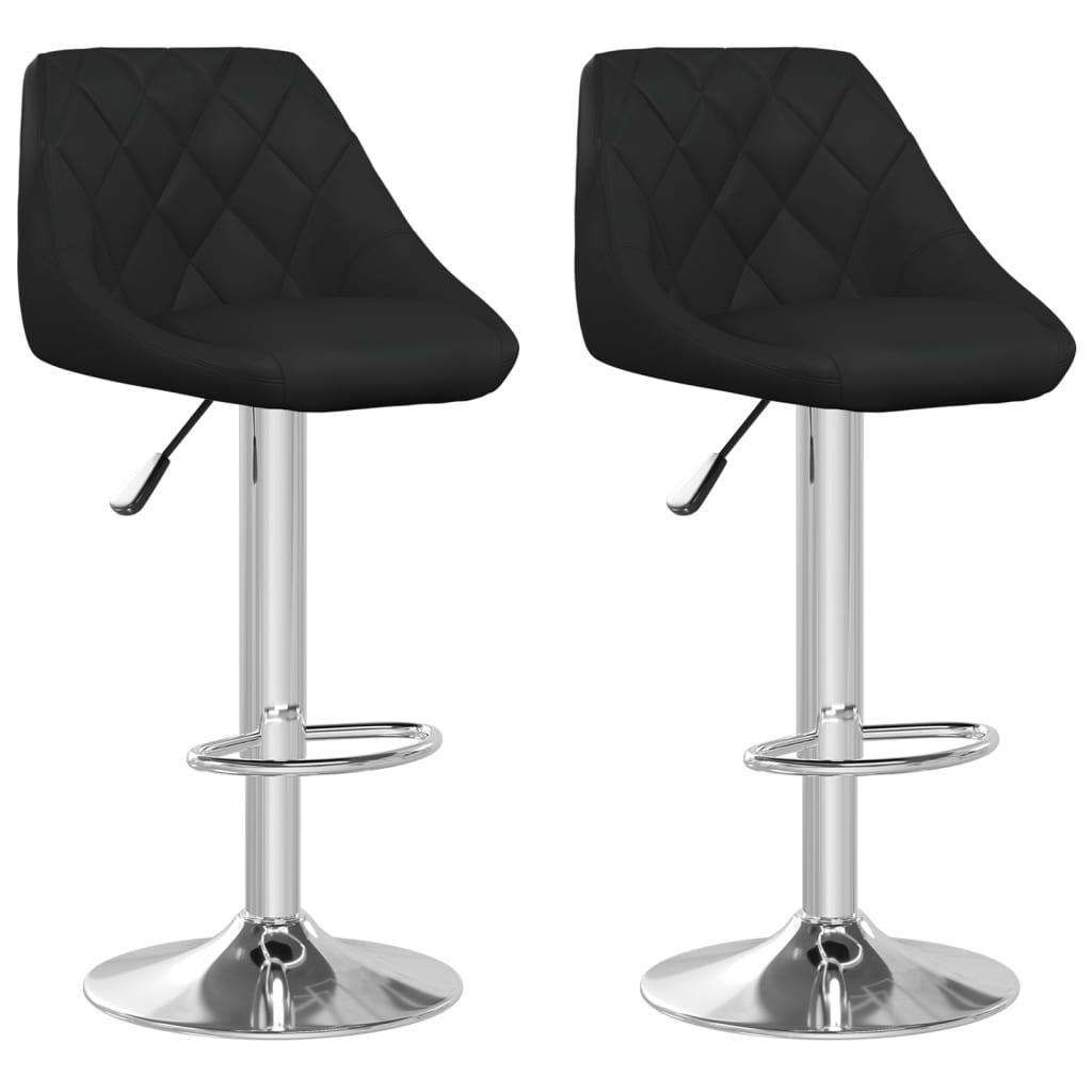 Bar Stools 2 pcs Black Faux Leather