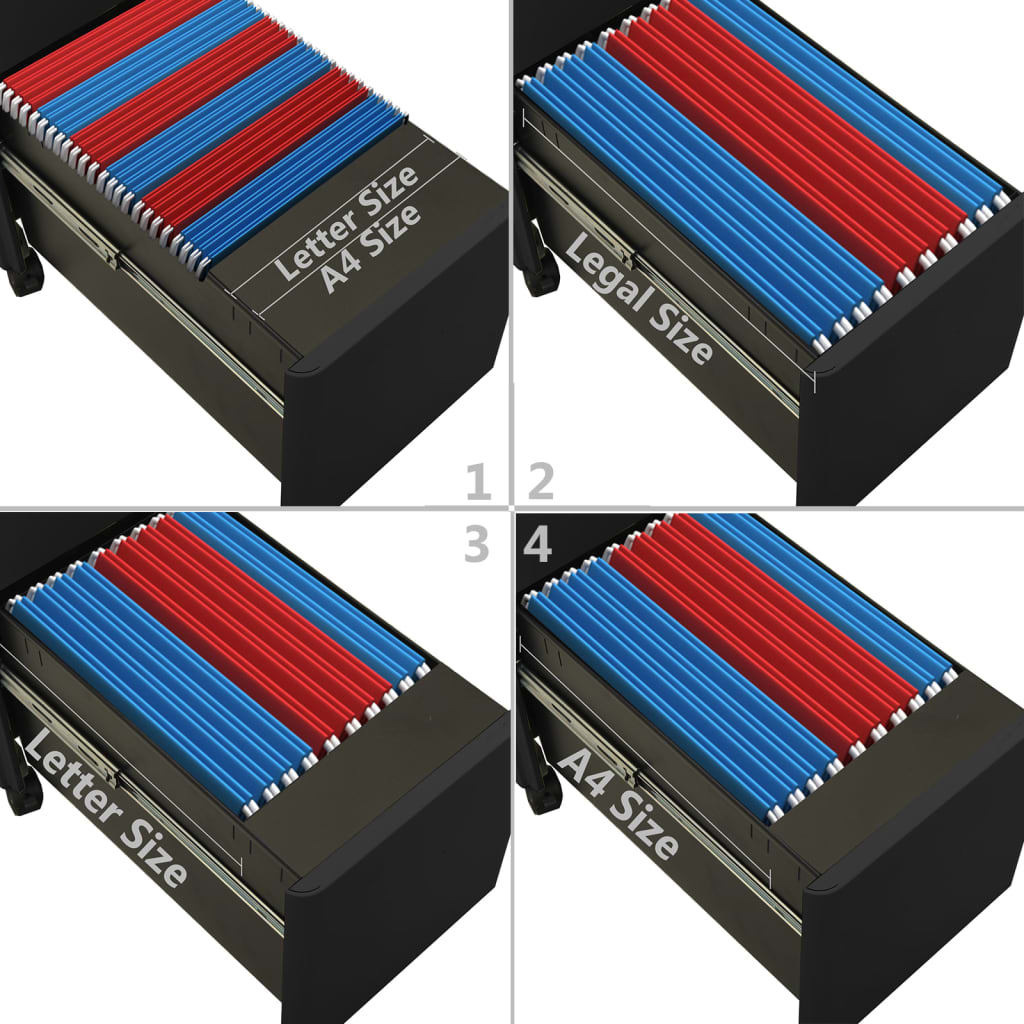 Mobile File Cabinet Anthracite 30x45x59 cm Steel