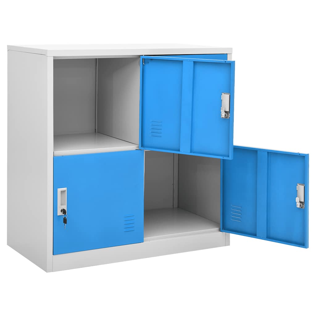 Locker Cabinet Light Grey and Blue 90x45x92.5 cm Steel