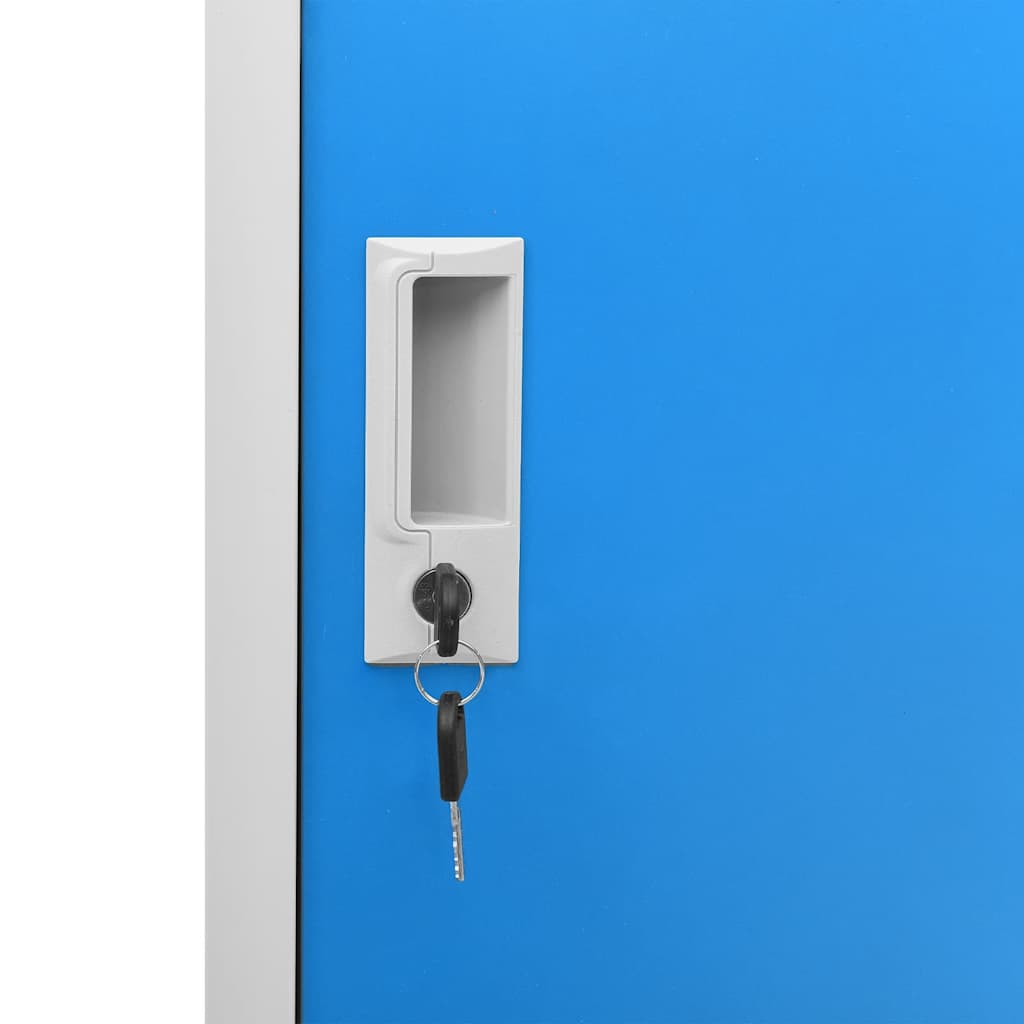 Locker Cabinet Light Grey and Blue 90x45x92.5 cm Steel